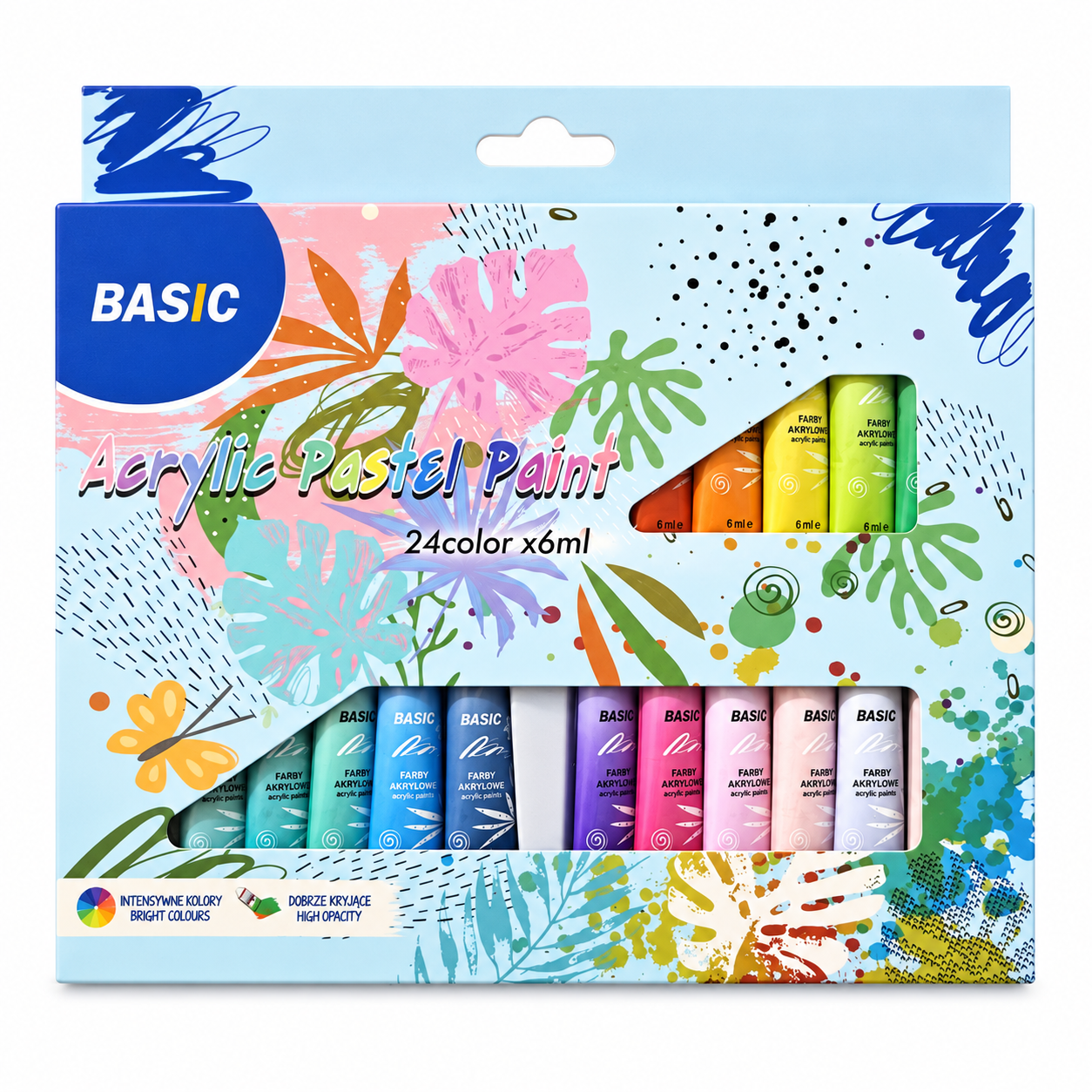 رنگ اکریلیک پاستلی بیسیک 24 رنگ BASIC