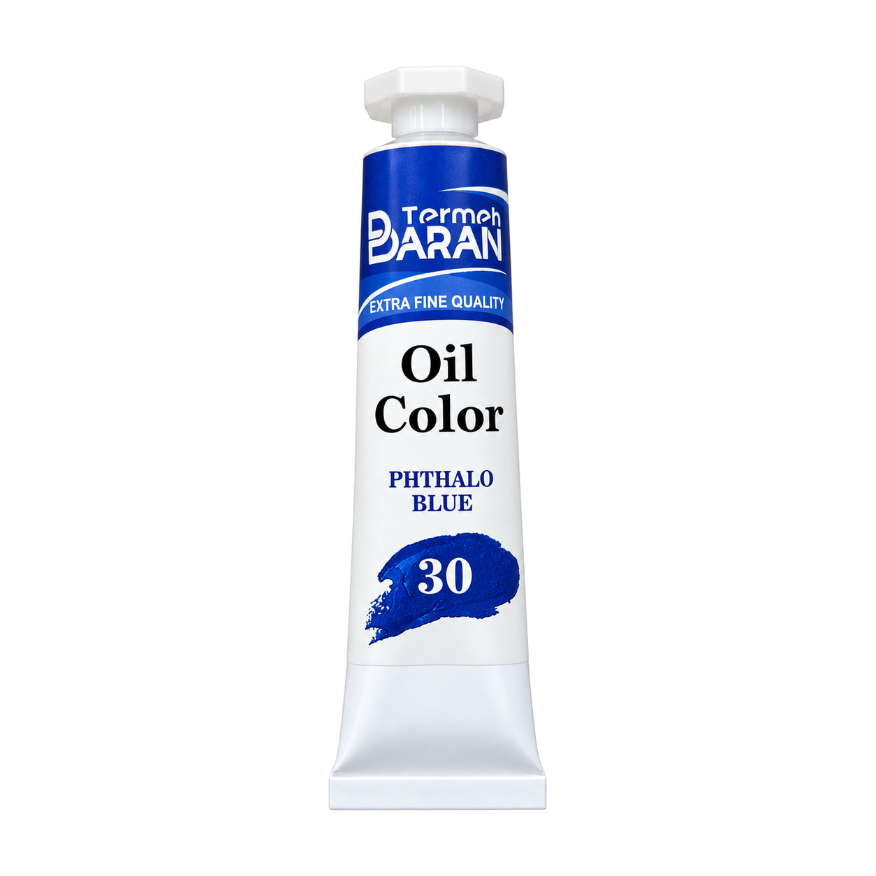 رنگ روغن ترمه باران 37 میل کد 30 رنگ آبی فتالو PHTHALO BLUE