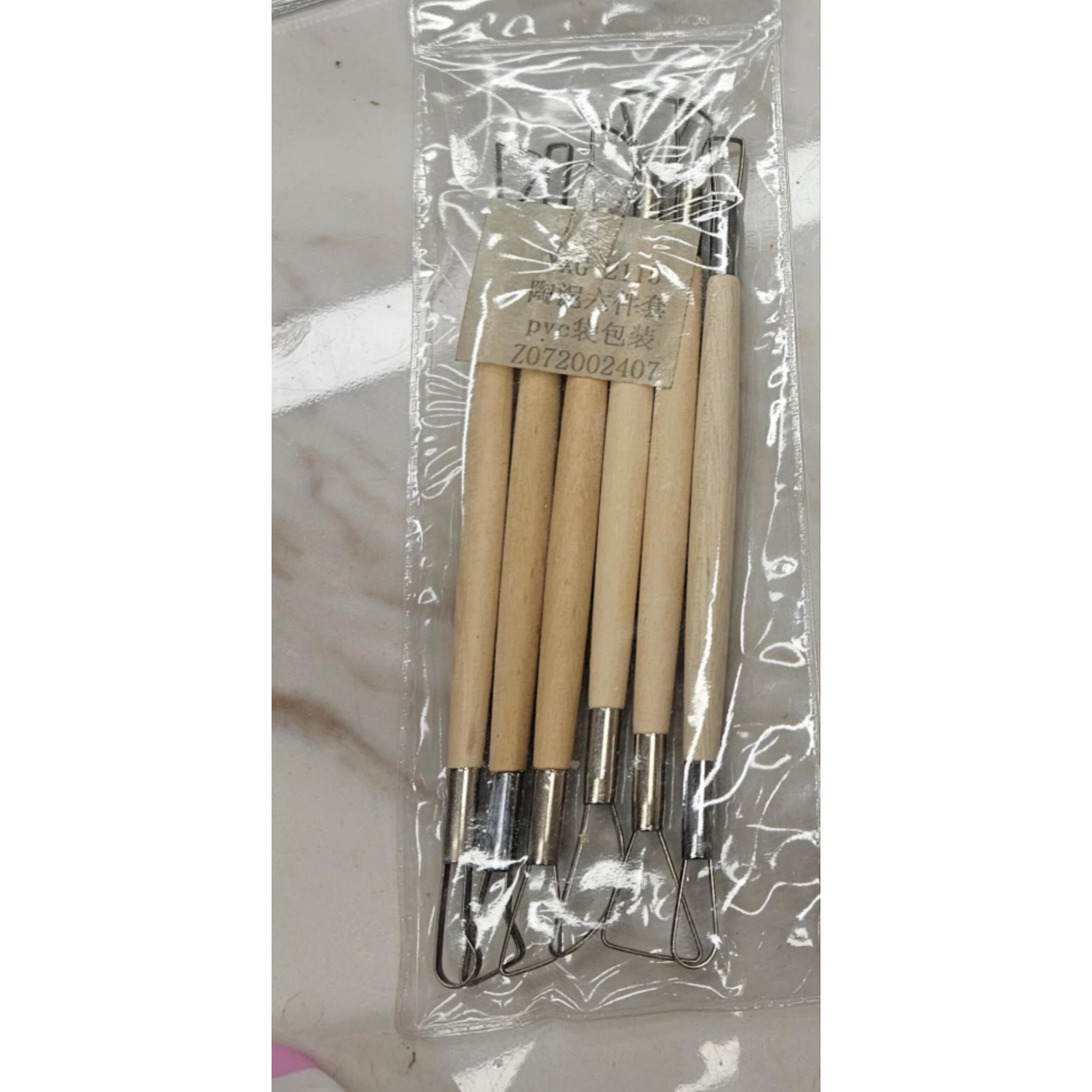 ابزار مجسمه سازی 6 عددی دسته چوبی دوسر کاهنده