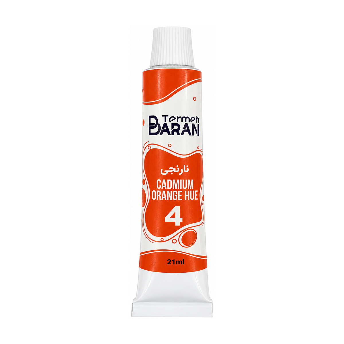 رنگ اکریلیک ترمه باران 21 میل کد 4 رنگ نارنجی CADMIUM ORANGE HUE