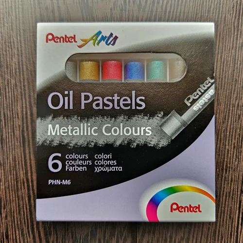 پاستل روغنی پنتل 6 رنگ متالیک