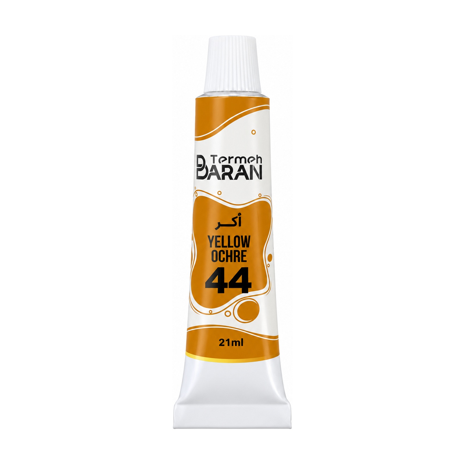 رنگ اکریلیک ترمه باران 21 میل کد 44 رنگ اکر YELLOW OCHRE