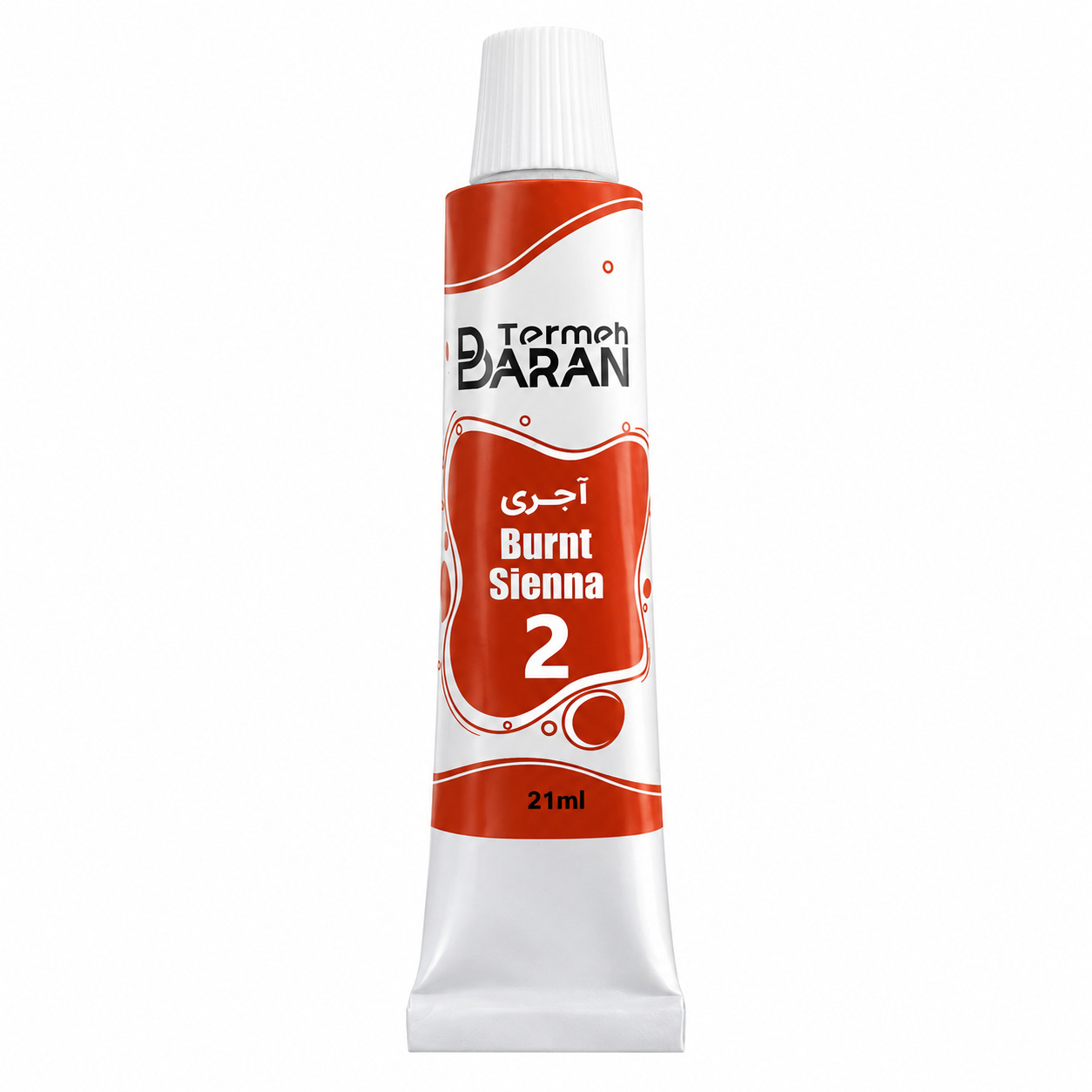 رنگ اکریلیک ترمه باران 21 میل کد 2 رنگ آجری BURNT SIENNA