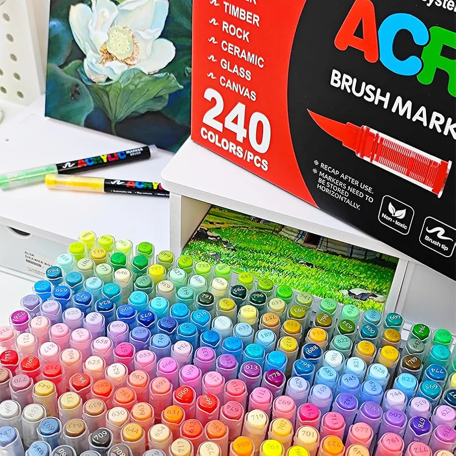 ماژیک براش اکریلیک 240 رنگ مدل AW