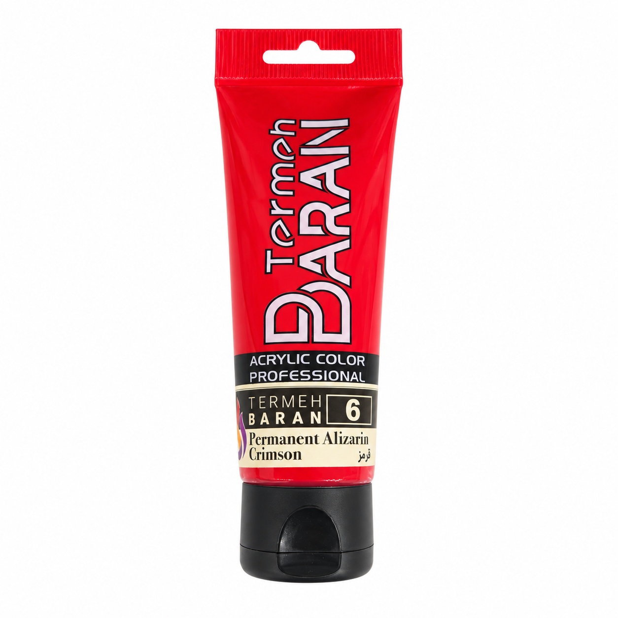 رنگ اکریلیک ترمه باران 75 میل کد 6 رنگ قرمز PERMANENT ALIZARIN CRIMSON