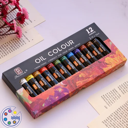رنگ روغن 12 رنگ پن ون بو PAN WEN BO