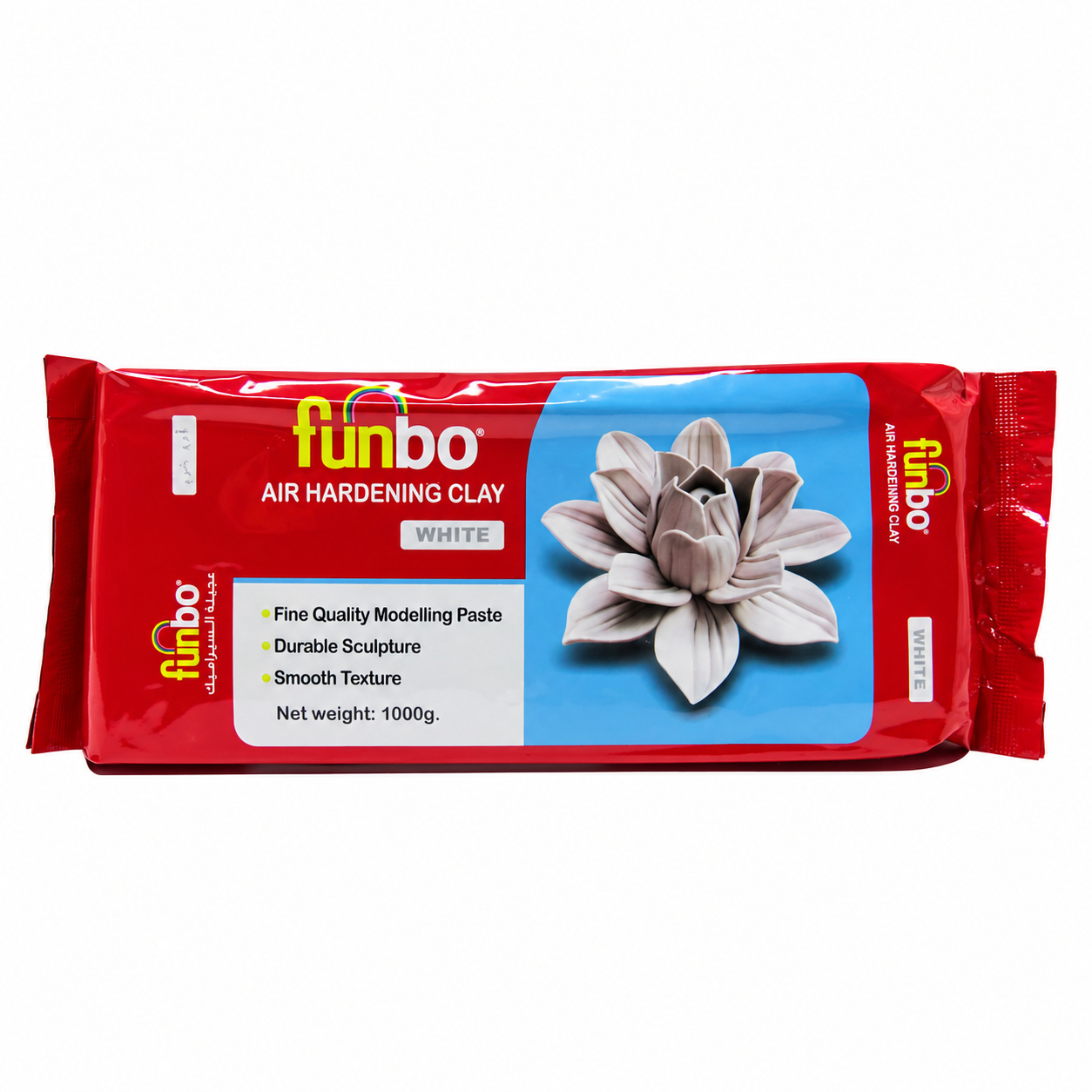 خمیر مجسمه سازی هواخشک فانبو FUNBO سفید یک کیلوگرمی