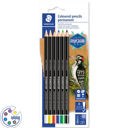 مدادرنگی حرفه ای پرمننت استدلر 6 عددی (پاک نشو)