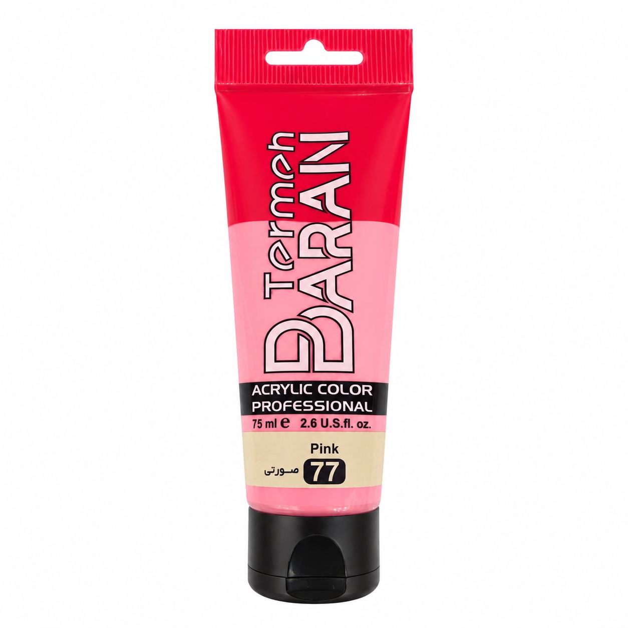رنگ اکریلیک ترمه باران 75 میل کد 77 رنگ صورتی PINK