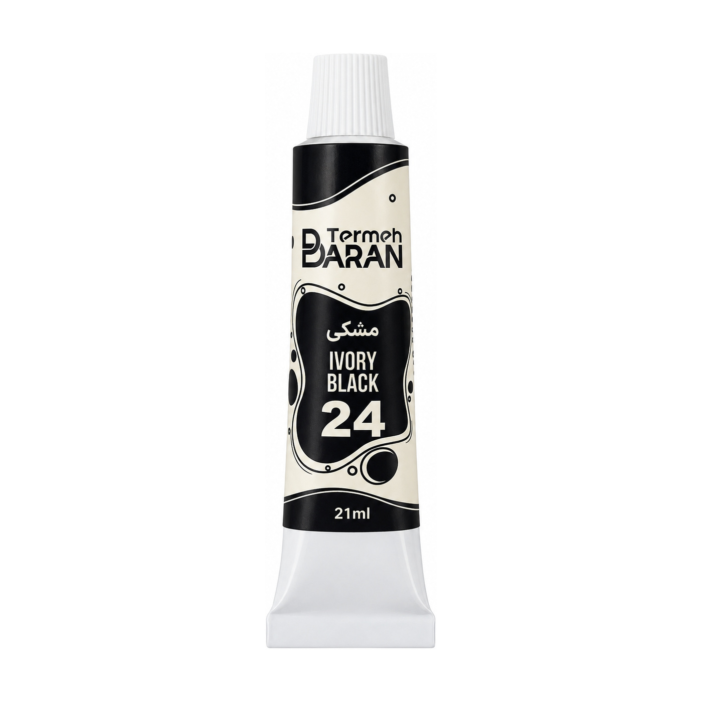رنگ اکریلیک ترمه باران 21 میل کد 24 رنگ مشکی IVORY BLACK