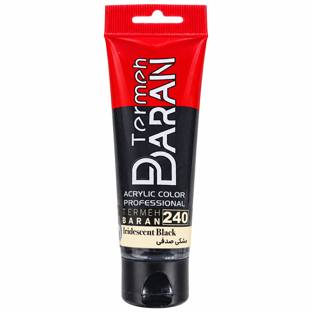 رنگ اکریلیک ترمه باران 75 میل کد 240 رنگ مشکی صدفی IRIDESCENT PINK
