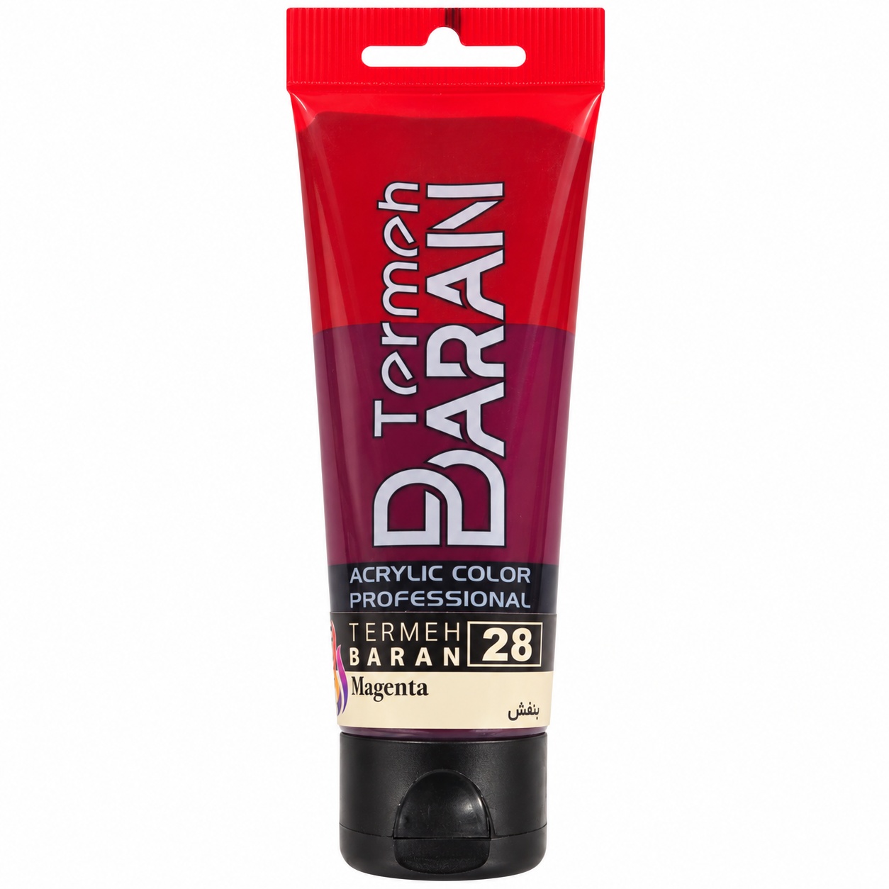 رنگ اکریلیک ترمه باران 75 میل کد 28 رنگ بنفش MAGENTA