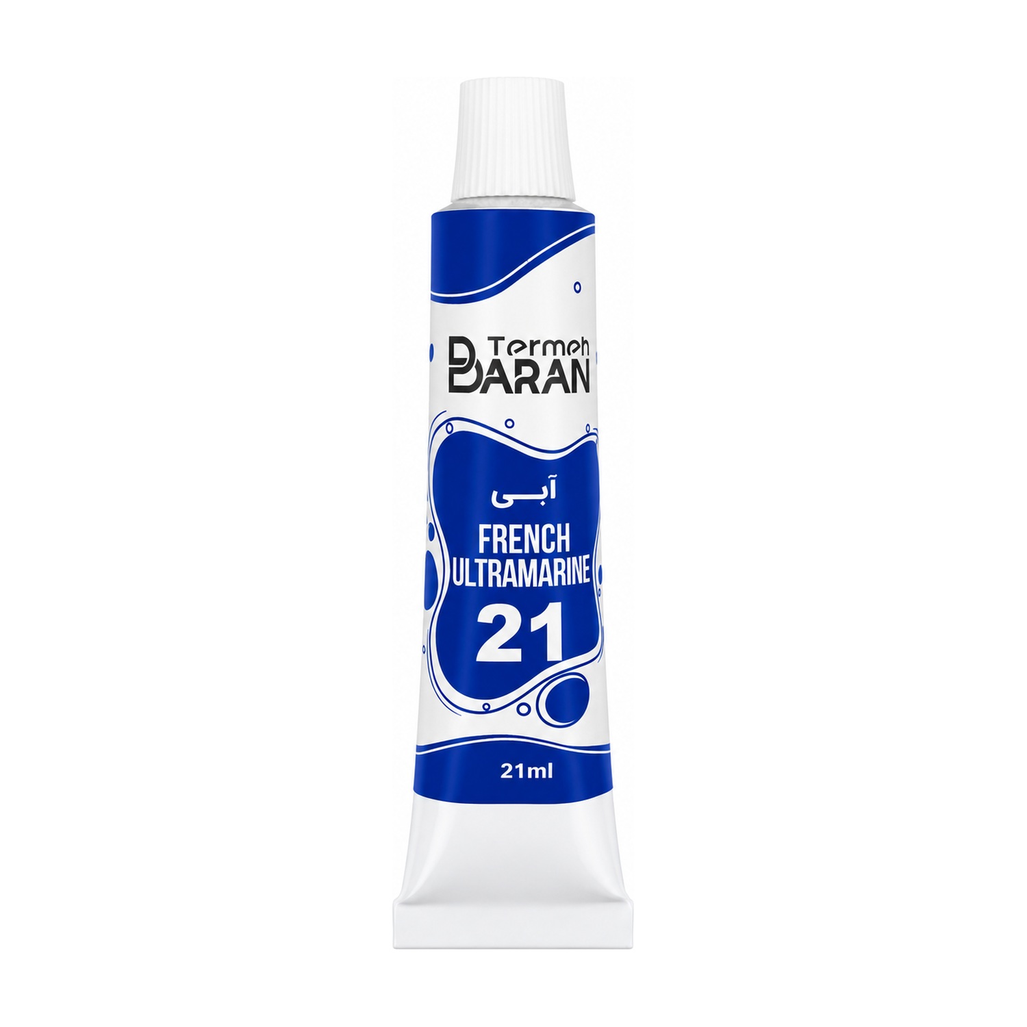 رنگ اکریلیک ترمه باران 21 میل کد 21 رنگ آبی اولترامارین FRENCH ULTRAMARINE